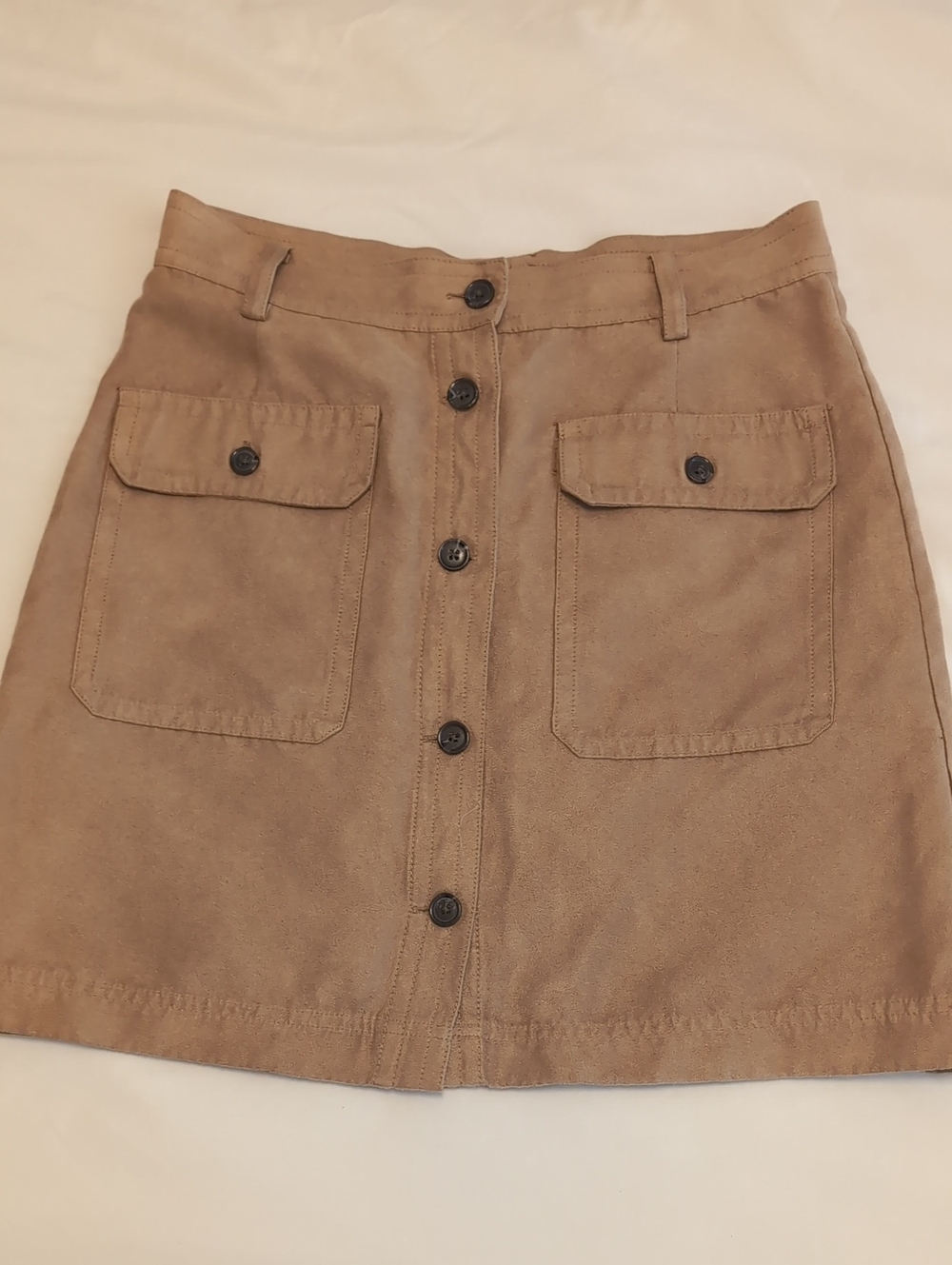 Banana Republic Button-Front Mini Skirt in Brown